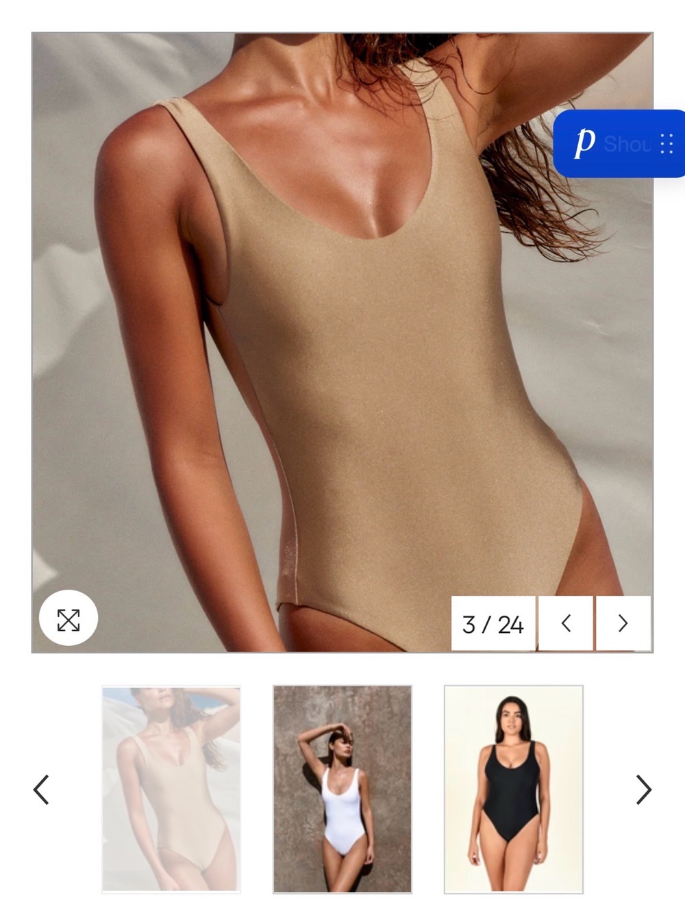 Jade contour  One-Piece Swimsuit in Bronze Sheen